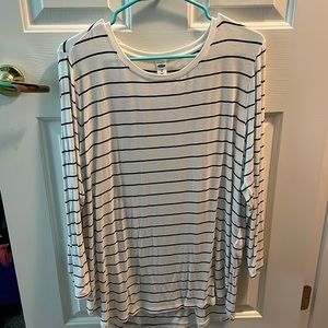 Striped long sleeve shirt.